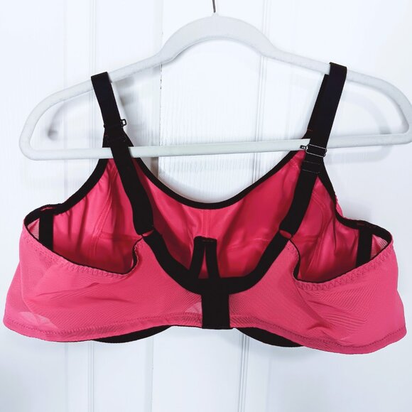 Elomi Women's Pomegranate Pink Energise Underwire Sports Bra Size 44D - Picture 2 of 13